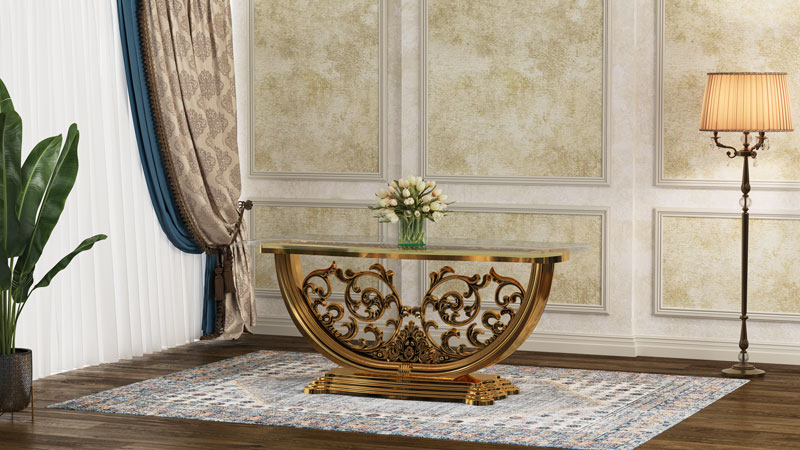 میز تالاری رزنتال همراه با شیشه سکوریت