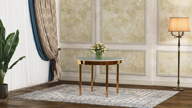 طاولة ولائم ماهور مع سطح MDF وزجاج مقوى