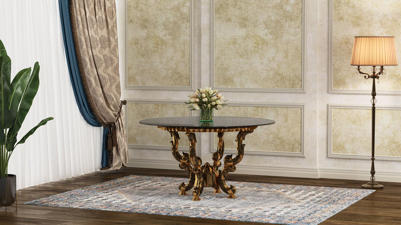 طاولة ولائم دیاموند مع زجاج مقوى