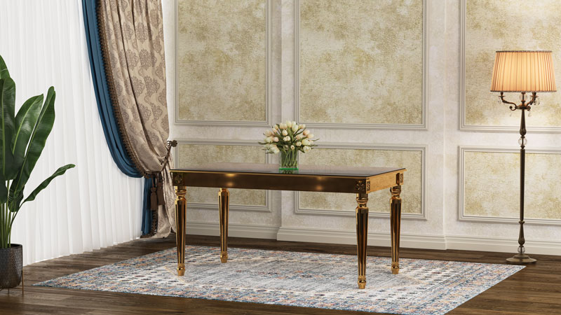 طاولة ولائم دیور مع سطح MDF وزجاج مقوى