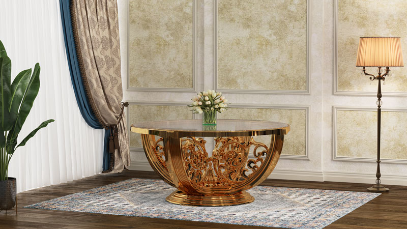 میز پلیمری یونیک همراه با شیشه سکوریت