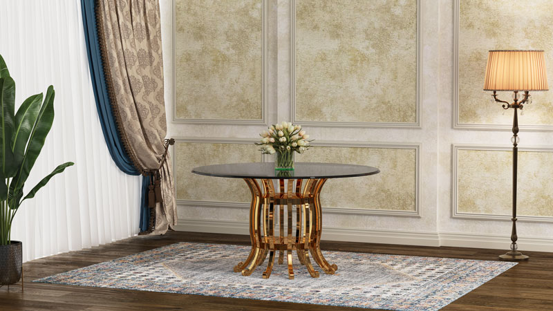 میز پلیمری مارال همراه با شیشه سکوریت